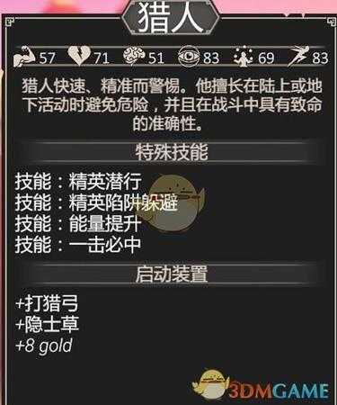 《为了吾王》猎人人物属性介绍与评测