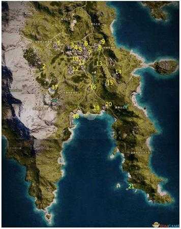 《刺客信条:奥德赛》全历史地点一览