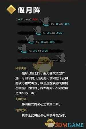 《吞食孔明传》偃月阵详解 偃月阵怎么学