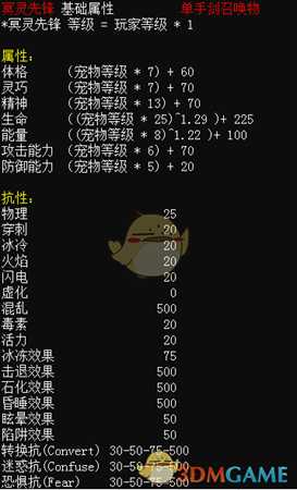 《恐怖黎明》战宠基础属性介绍