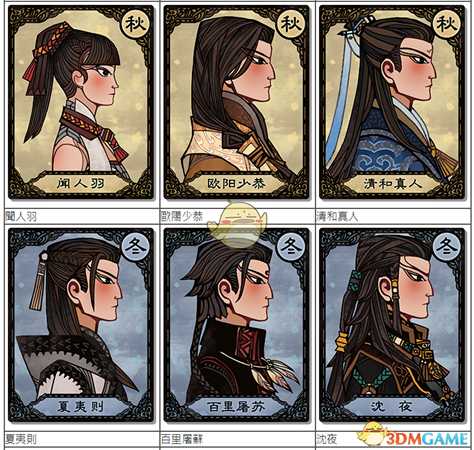 《古剑奇谭3》全千秋戏卡牌一览