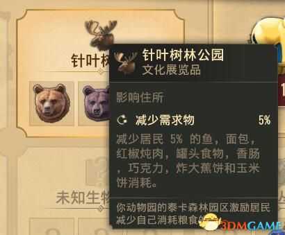 《纪元1800》针叶树林动物图鉴全收集属性加成介绍