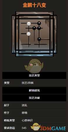 《太吾绘卷》弈棋技艺之金鹏十八变