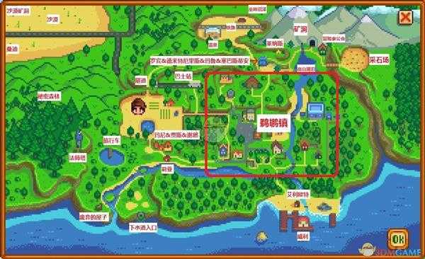 《星露谷物语》大地图一览 全NPC位置一览