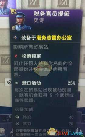 《纪元1800》强力史诗人物税务官员提姆属性一览