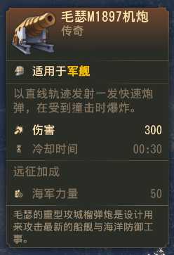 《纪元1800》传奇物品毛瑟M1897机炮属性一览