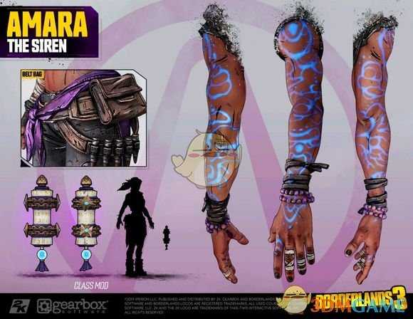 《无主之地3》魔女Amara角色设定图一览