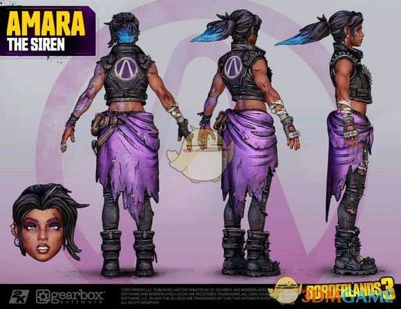 《无主之地3》魔女Amara角色设定图一览
