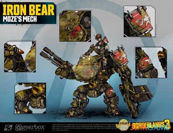 《无主之地3》枪手Moze角色设定图一览