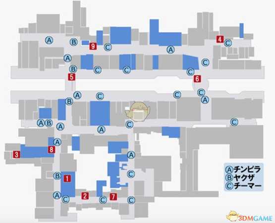 《如龙：极2》苍天堀杂兵分布区域图分享