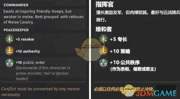 《全面战争:三国》土属性武将维和者先天属性一览