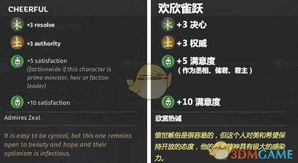 《全面战争：三国》欢欣雀跃特性效果一览