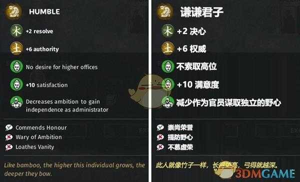 《全面战争：三国》谦谦君子特性效果一览