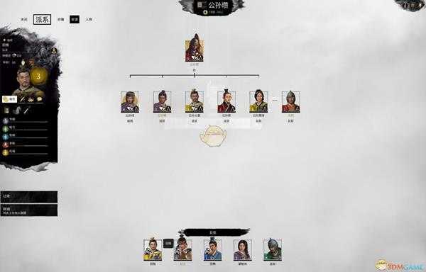 《全面战争：三国》家谱界面介绍