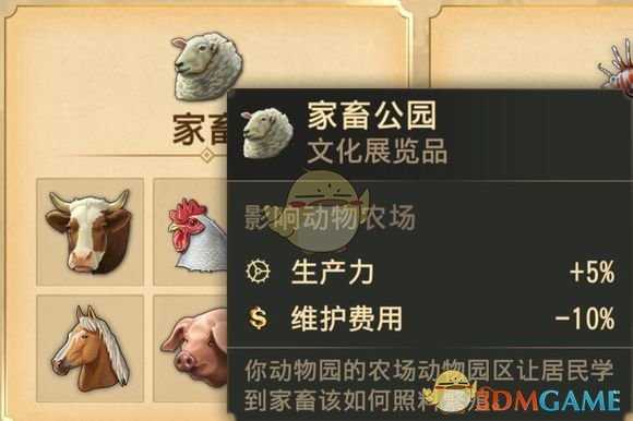 《纪元1800》家畜公园属性介绍