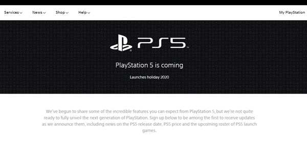 PS5官网上线！发布时间公布