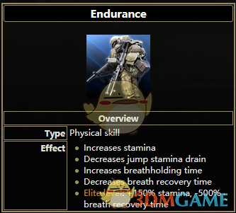 《逃离塔科夫》耐力技能属性一览