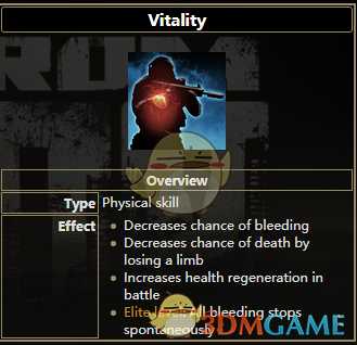 《逃离塔科夫》活力技能属性一览