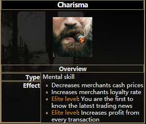 《逃离塔科夫》魅力技能属性一览