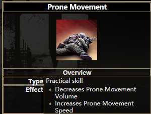 《逃离塔科夫》匍匐移动技能属性一览