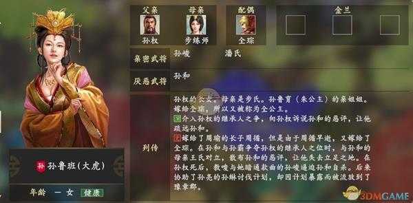 《三国志14》孙鲁班人物关系一览