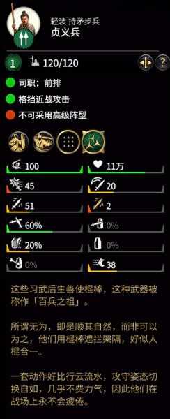 《全面战争：三国》贞义兵属性分析