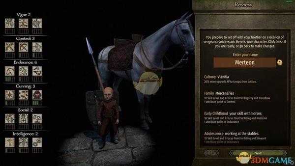 《骑马与砍杀2》小孩角色创建方法 未成年人开局技巧分享