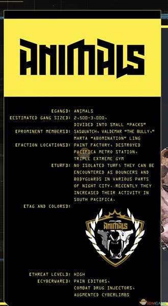 《赛博朋克2077》动物帮背景介绍