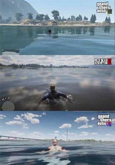 《GTA6》早期水面效果对比前作：观感提升？