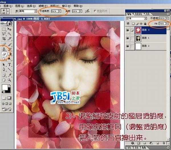 Photoshop教程 :把MM照片制作为花瓣签名