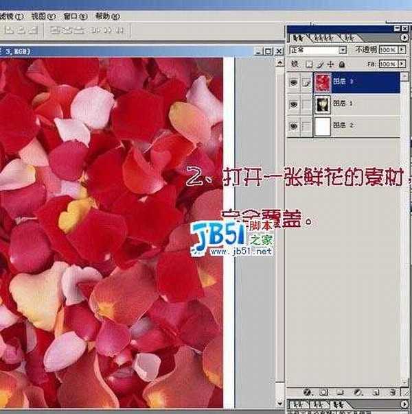 Photoshop照片合成:玫瑰花瓣围绕的女孩