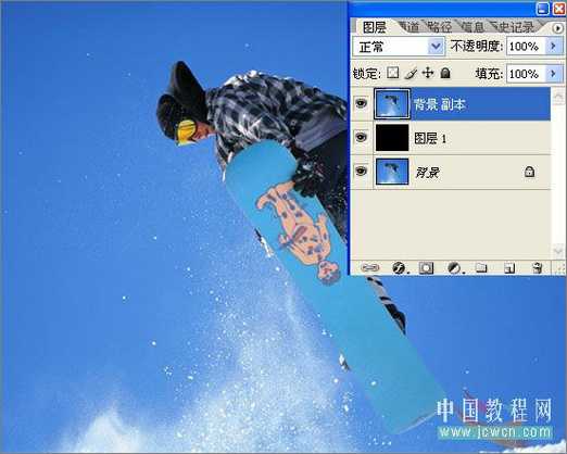 创意:PS教程之飞出相片的滑雪运动员