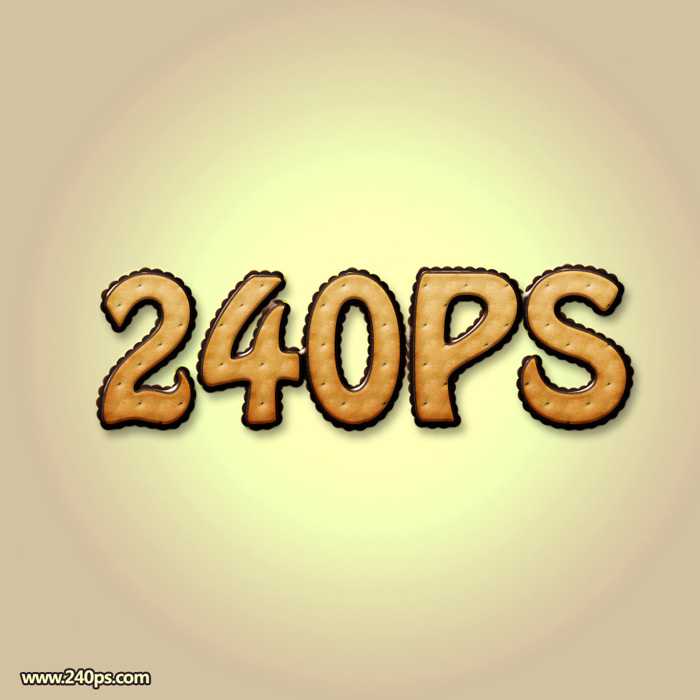 Photoshop利用图层样式、浮雕和光影效果制作逼真的巧克力饼干字